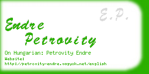 endre petrovity business card